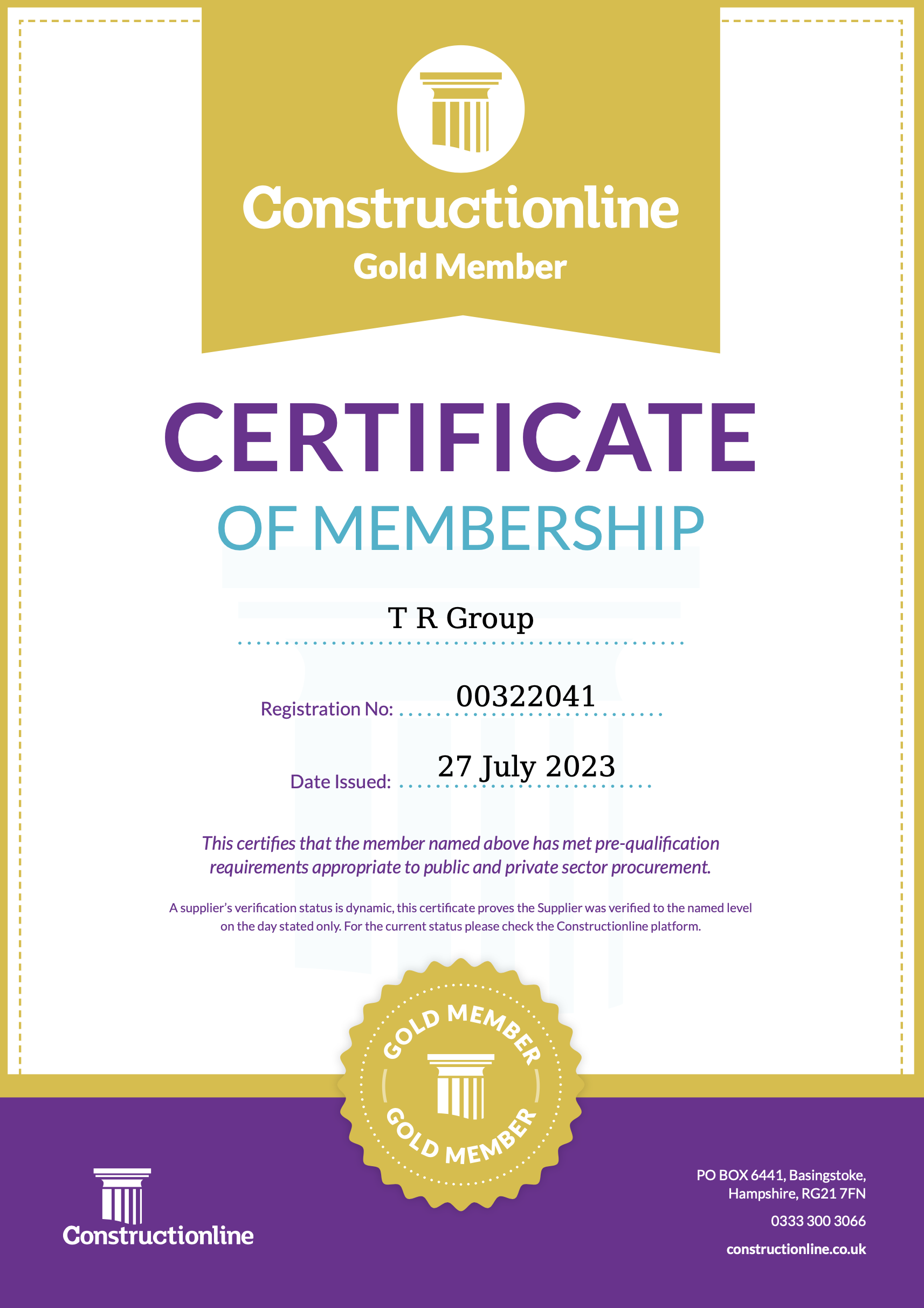 Constructionline Gold Member